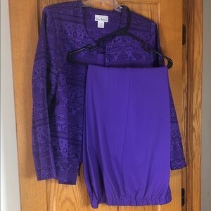 Olivia Matthews Purple Patterned Pants Suit